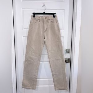 Vintage Wrangler tan denim jeans. Size 28 x 32. 100% Cotton